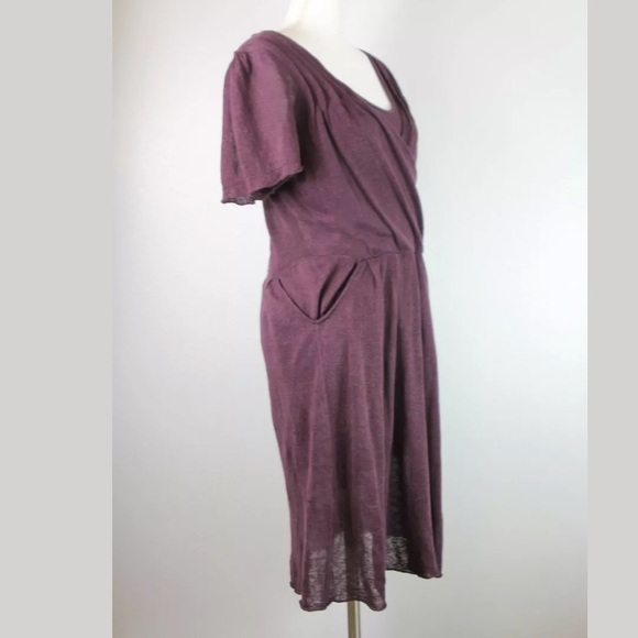 Anthropologie Linen Blend Sweater Sideswept Dress - Picture 4 of 8